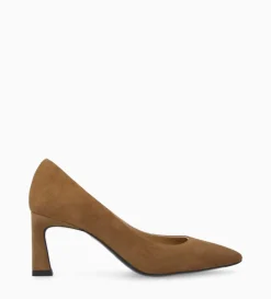 Escarpin à talon à bout pointu - Iris 65 - Cuir velours - Brun