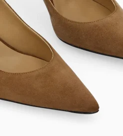 Escarpin à talon à bout pointu - Iris 65 - Cuir velours - Brun