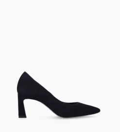 Escarpin à talon à bout pointu - Iris 65 - Cuir velours - Marine