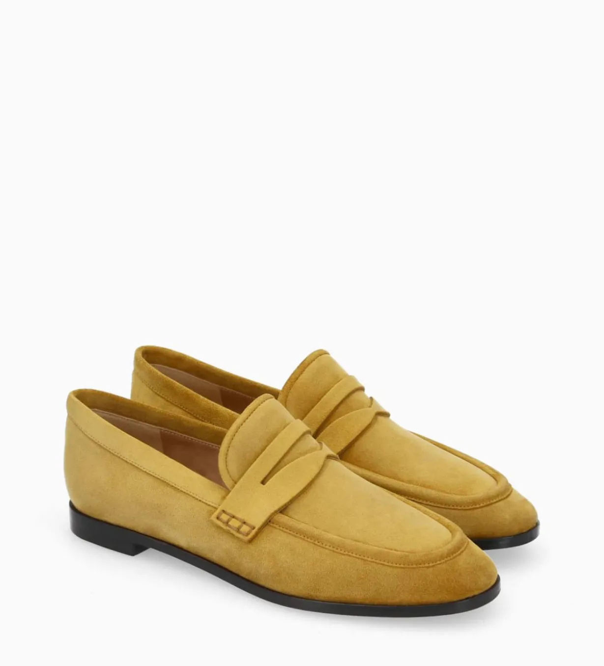 Mocassin - Anaïs - Cuir velours - Moutarde